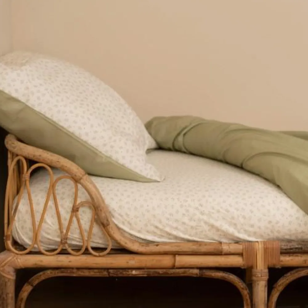 Little Dutch Junior hoeslaken - Groen - Maat Junior - Essentials - Blueberry Leaves