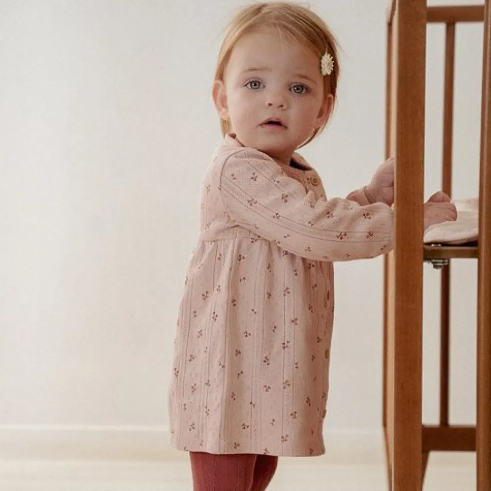 Little Dutch Jurk lange mouw - Roze - Fairy Garden - Fairy Flowers