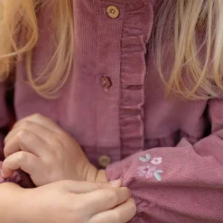 Little Dutch Jurk lange mouw - Roze - Fairy Garden - Corduroy