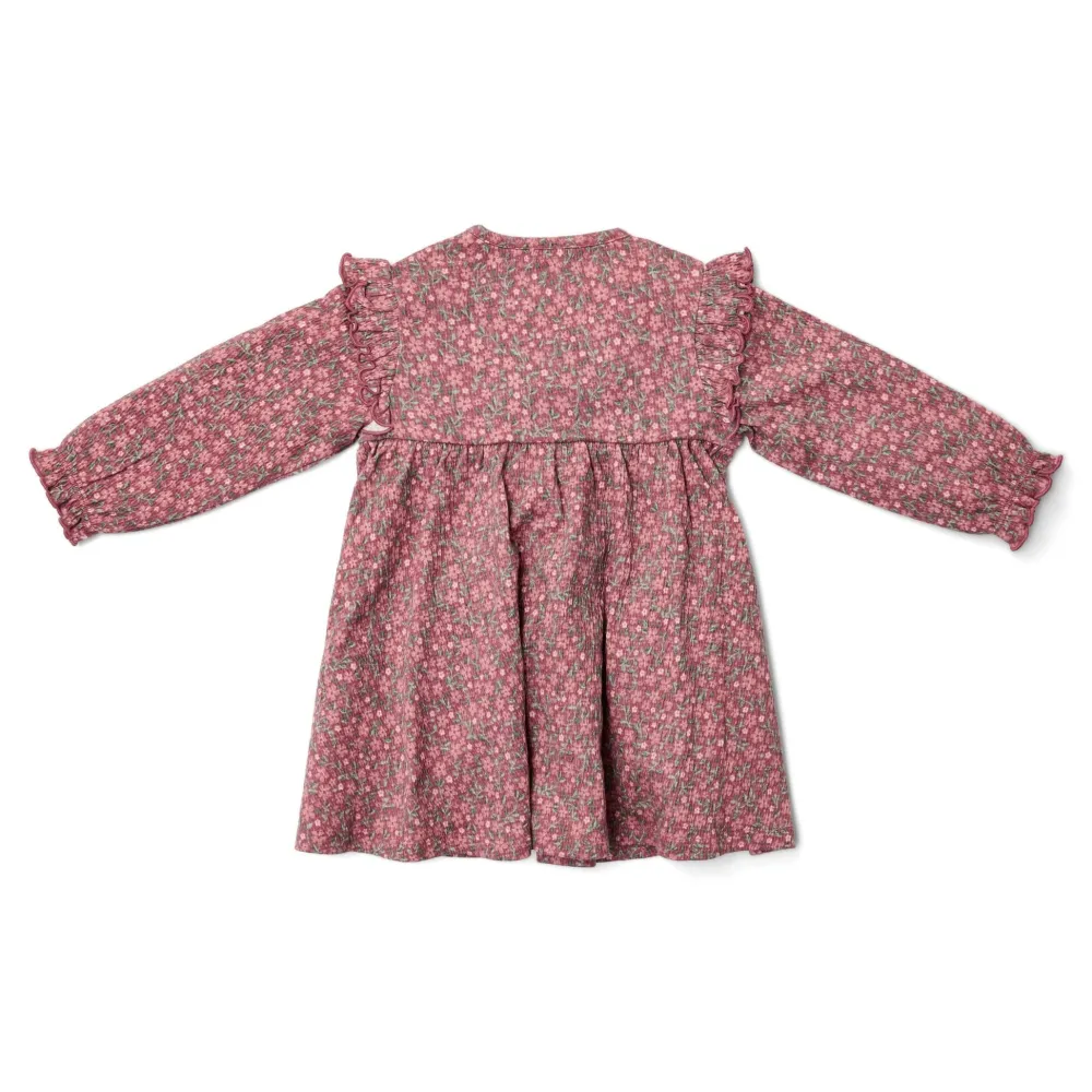 Little Dutch Jurk lange mouw - Roze - Fairy Garden - Bloemen