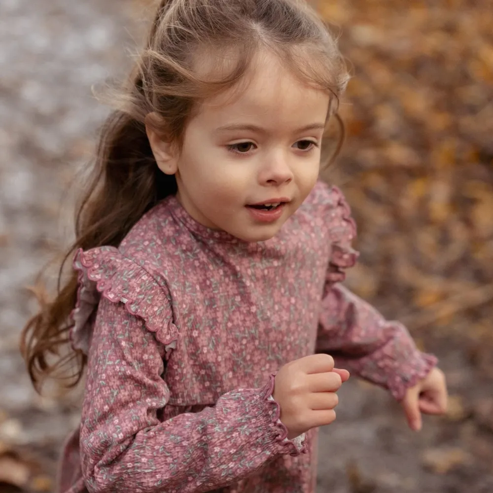 Little Dutch Jurk lange mouw - Roze - Fairy Garden - Bloemen