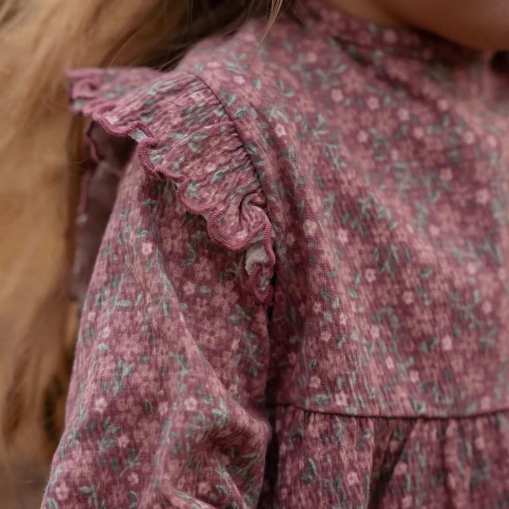 Little Dutch Jurk lange mouw - Roze - Fairy Garden - Bloemen