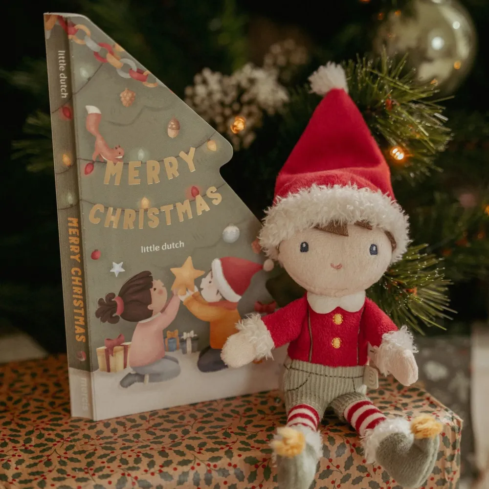 Little Dutch Kerstboek met knuffel Jim - Giftset - NL