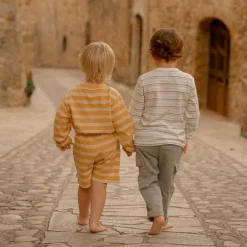 Little Dutch Korte broek - Geel - Forest Friends - Stripe