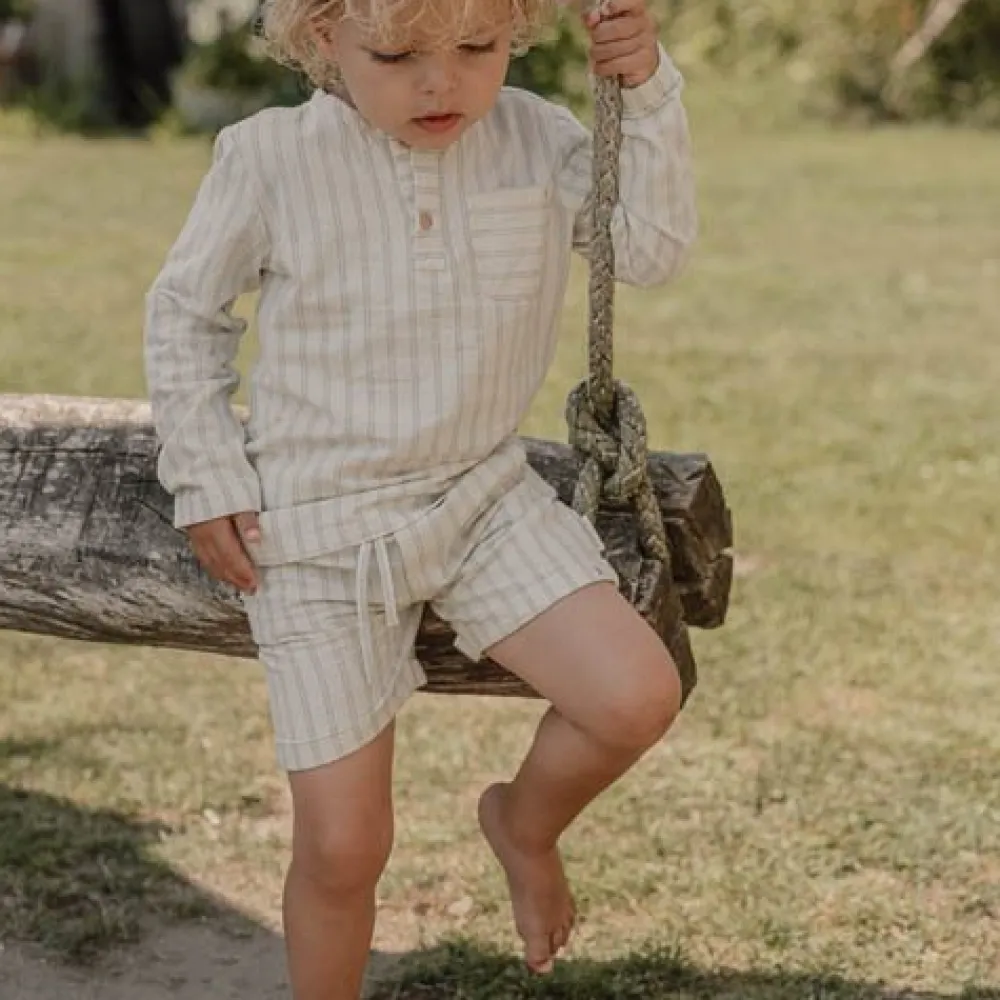 Little Dutch Korte broek - Groen - Forest Friends - Stripe