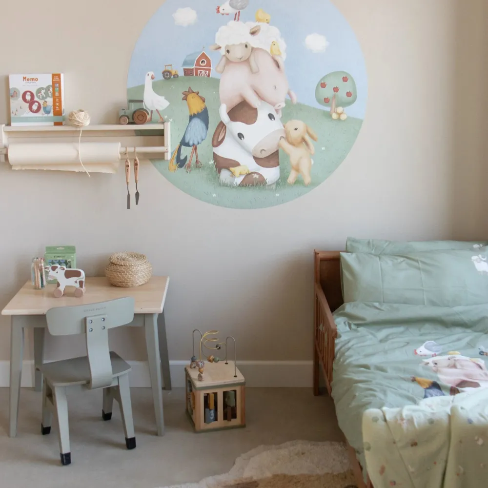 Little Dutch Ledikant dekbedovertrek - Groen - Little Farm