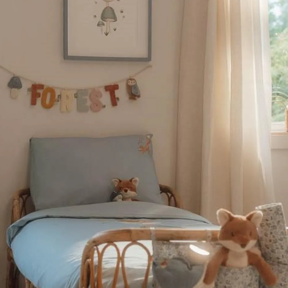 Little Dutch Ledikant dekbedovertrek - Blauw - Forest Friends