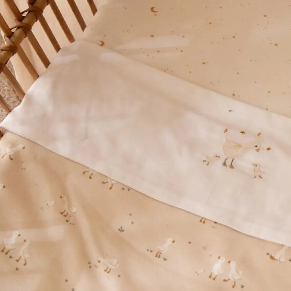 Little Dutch Ledikant deken - Beige - Little Goose - Moon & Stars