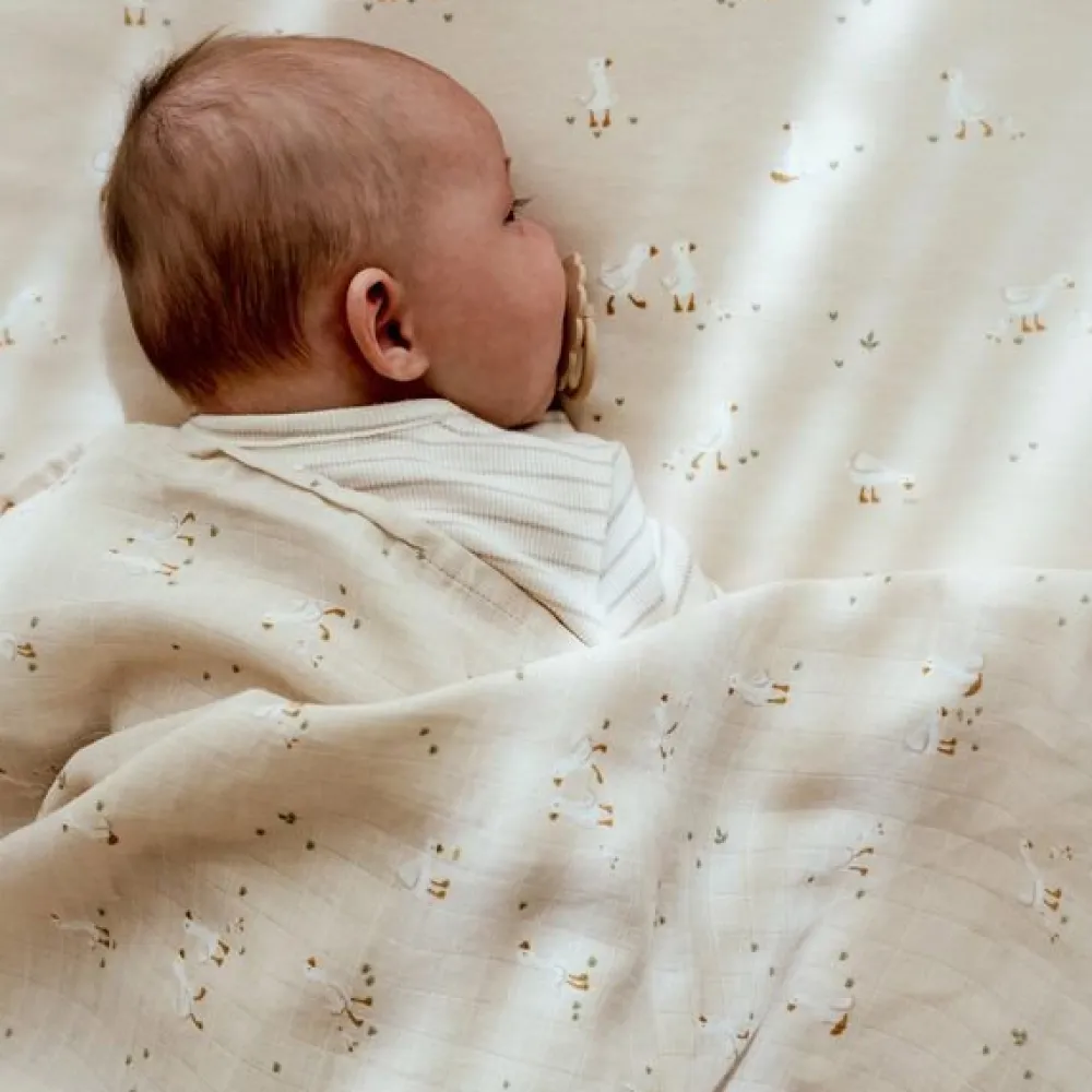 Little Dutch Ledikant deken - Beige - Little Goose - Moon & Stars