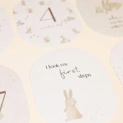 Little Dutch Mijlpaal kaarten - Beige - Baby Bunny - EN