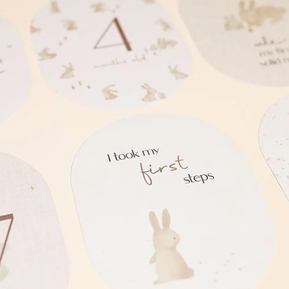Little Dutch Mijlpaal kaarten - Beige - Baby Bunny - EN