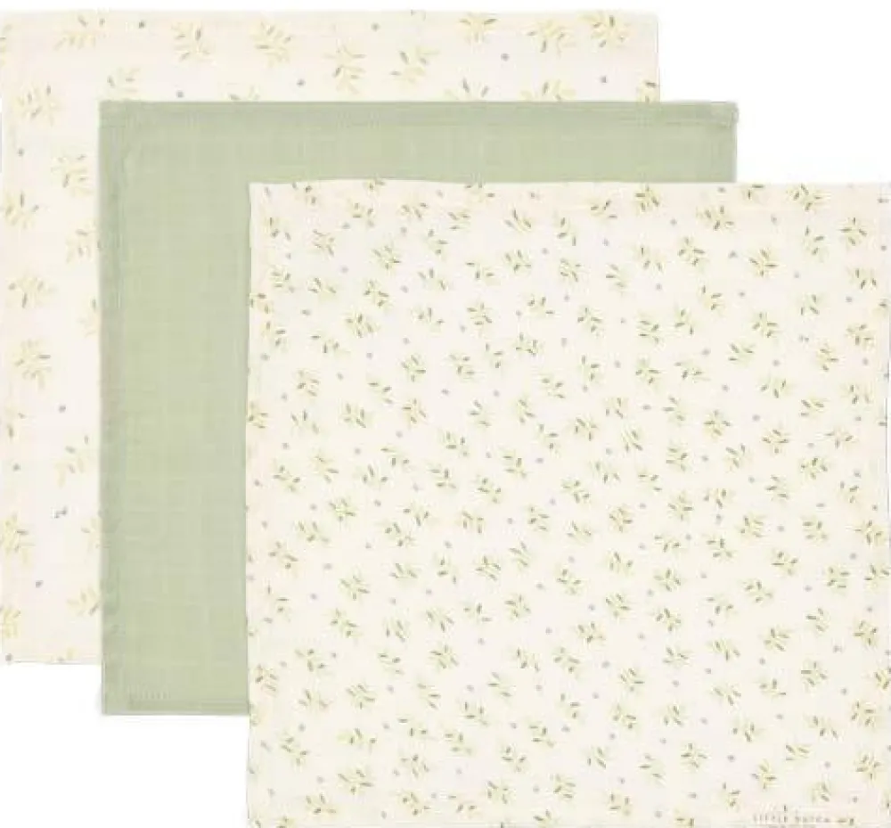 Little Dutch Monddoekjes set - Groen - Essentials - Blueberry Leaves