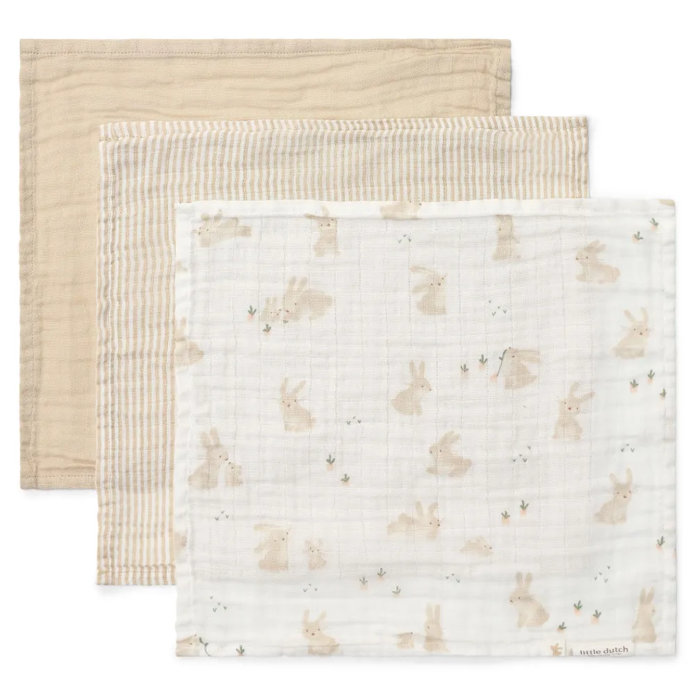 Little Dutch Monddoekjes set - Wit - Newborn Naturals - Baby Bunny
