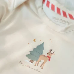 Little Dutch 2-pack kerst romper lange mouw – Beige