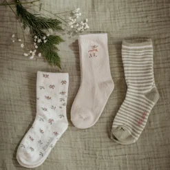 Little Dutch 3-pack kerst sokken – Beige