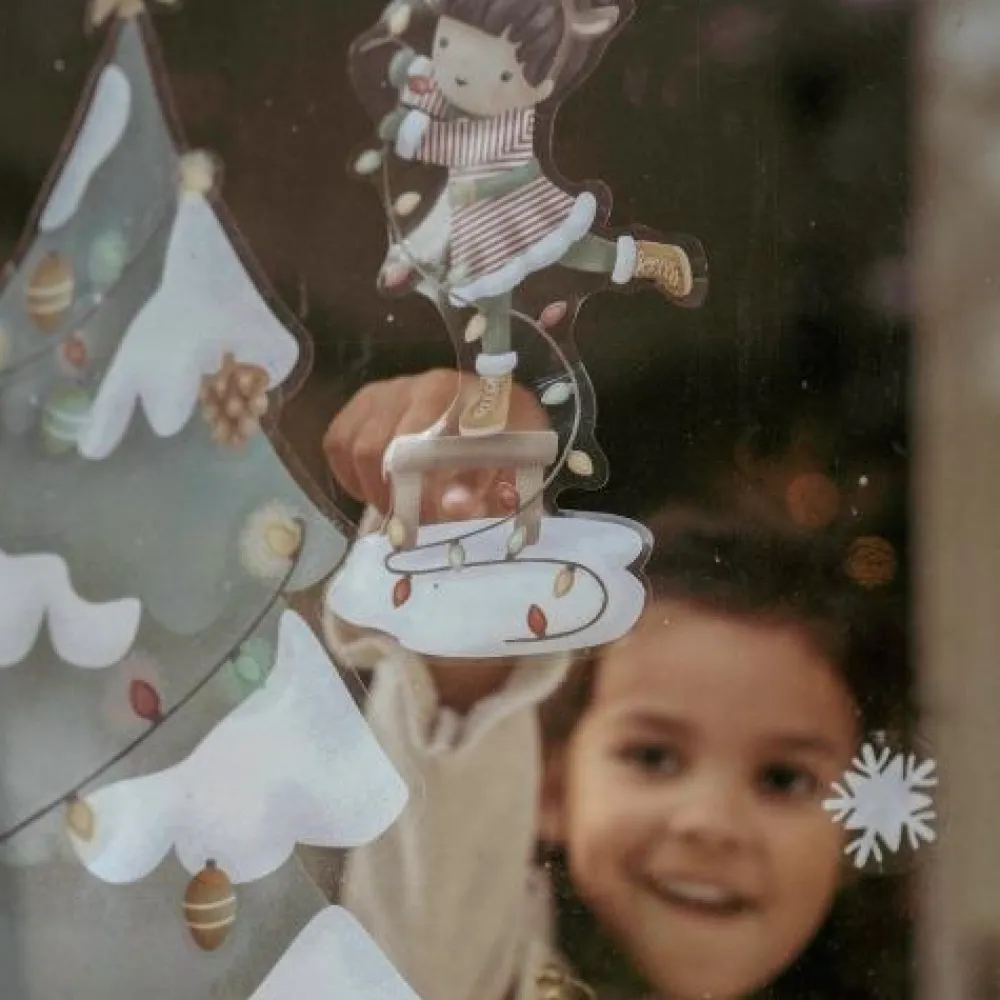 Little Dutch Raamsticker kerstboom - Meerkleurig