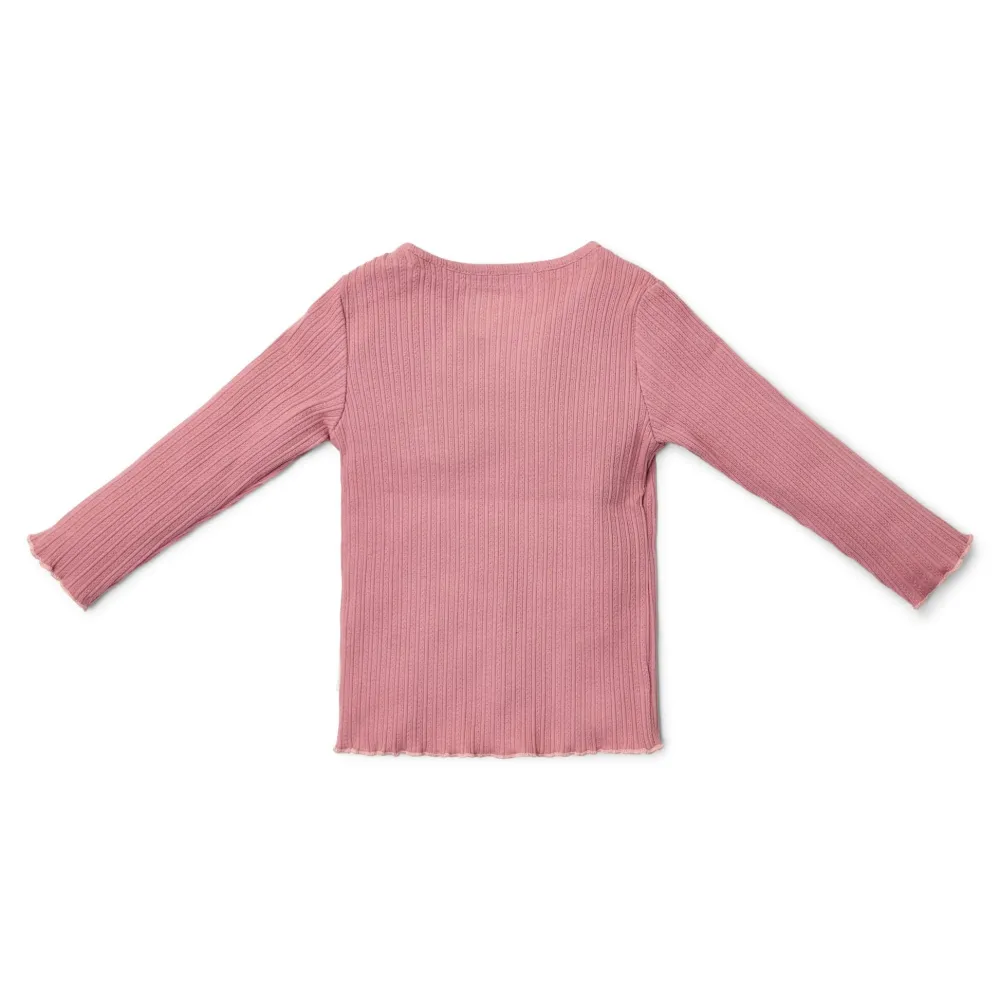 Little Dutch Rib Shirt lange mouw - Roze - Fairy Garden