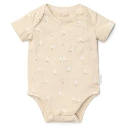 Little Dutch Romper korte mouw - Beige - Newborn Naturals - Little Goose