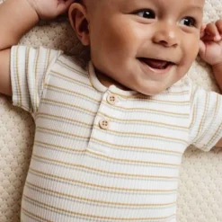 Little Dutch Romper korte mouw - Meerkleurig - Little Farm - Streep