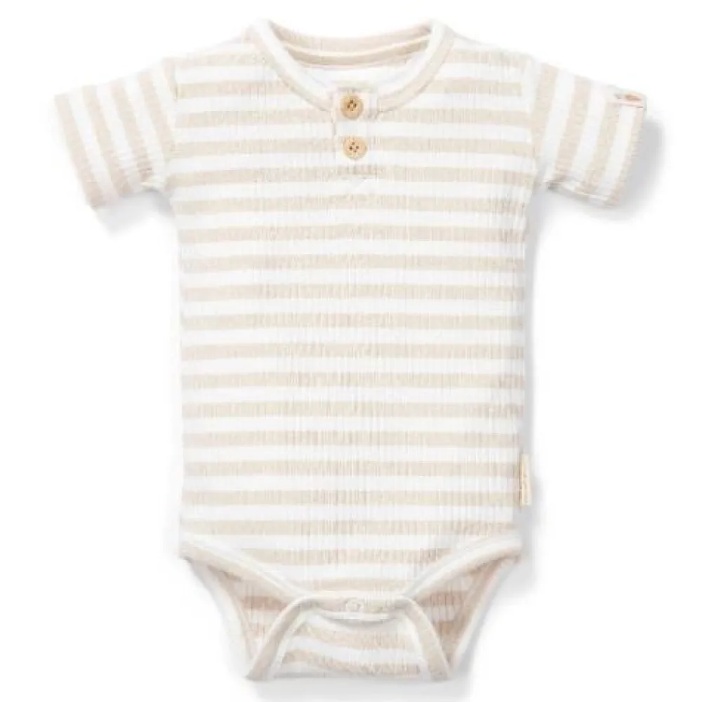 Little Dutch Romper korte mouw - Zand - Newborn Naturals