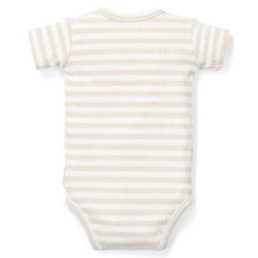 Little Dutch Romper korte mouw - Zand - Newborn Naturals