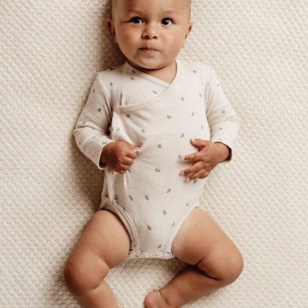 Little Dutch Romper overslag lange mouw - Zand - Little Farm