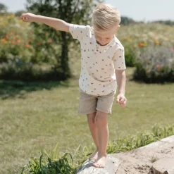 Little Dutch Shirt korte mouw - Zand - Forest Friends - Kevers