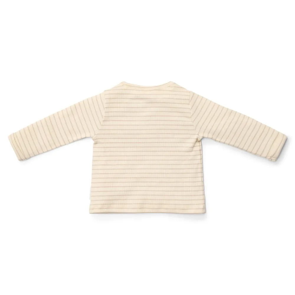 Little Dutch Shirt lange mouw - Beige - Newborn Naturals - Stripe