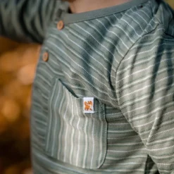 Little Dutch Shirt lange mouw - Groen - Forest Friends - Stripe