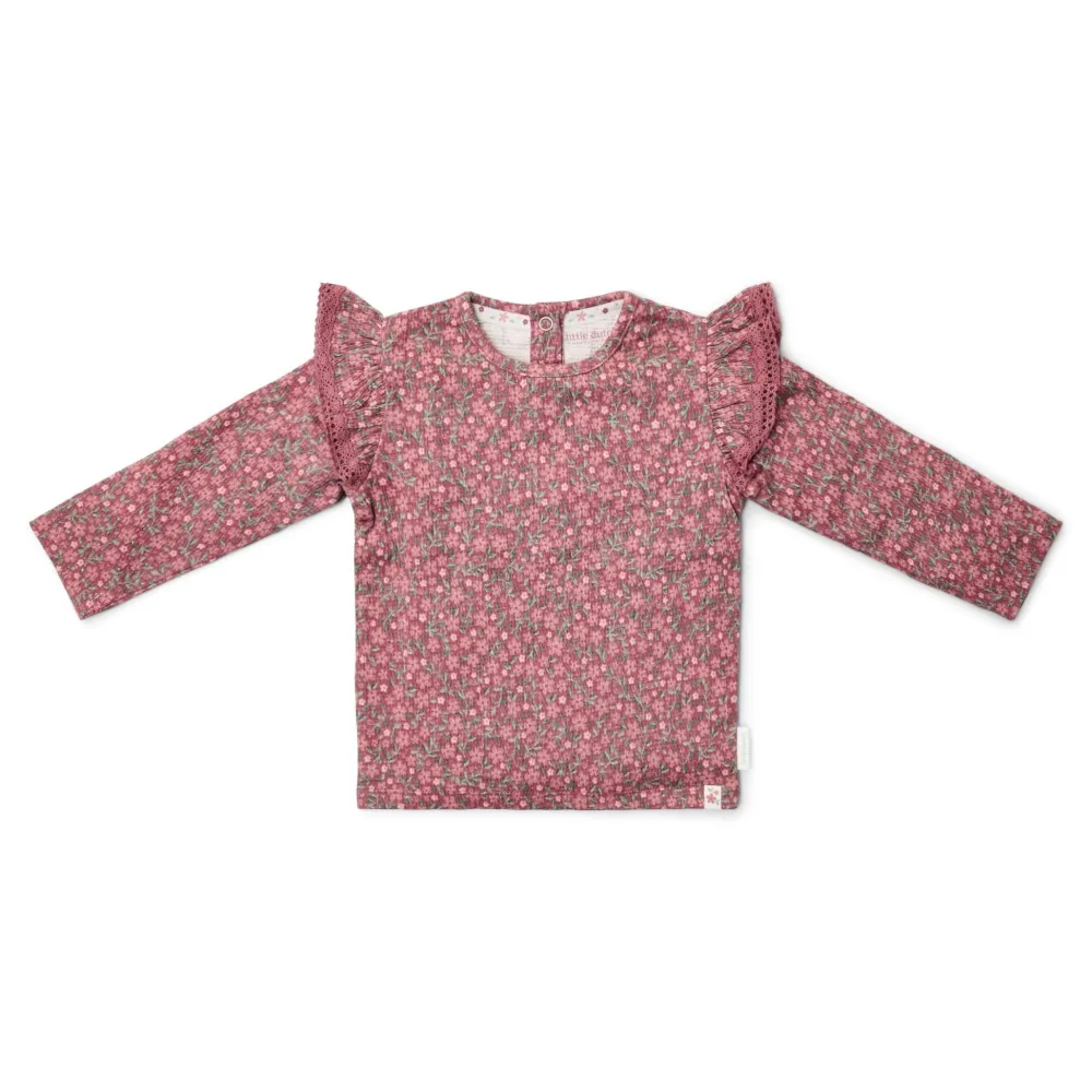 Little Dutch Shirt lange mouw - Roze - Fairy Garden - Bloemen