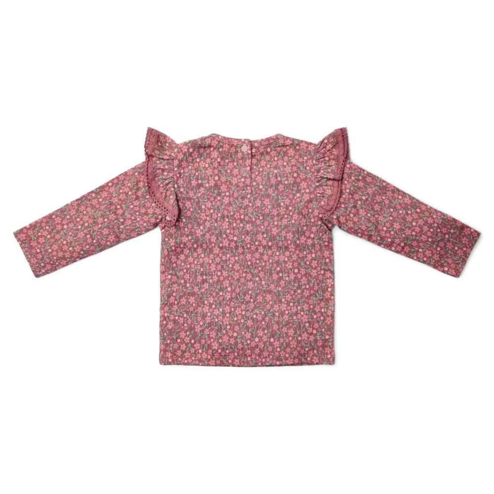Little Dutch Shirt lange mouw - Roze - Fairy Garden - Bloemen