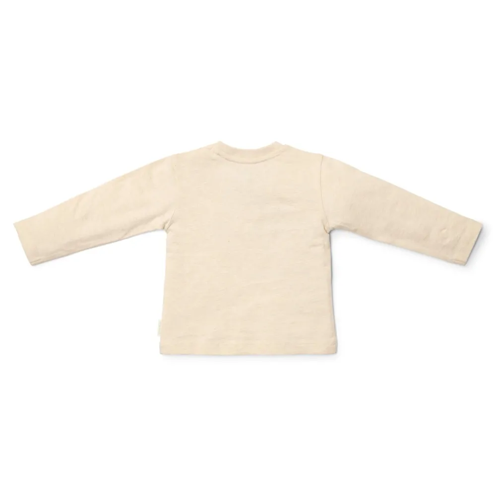 Little Dutch Shirt lange mouw - Zand - Forest Friends - Forest borduursel
