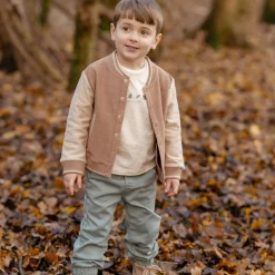 Little Dutch Shirt lange mouw - Zand - Forest Friends - Forest borduursel