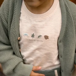 Little Dutch Shirt lange mouw - Zand - Forest Friends - Forest borduursel