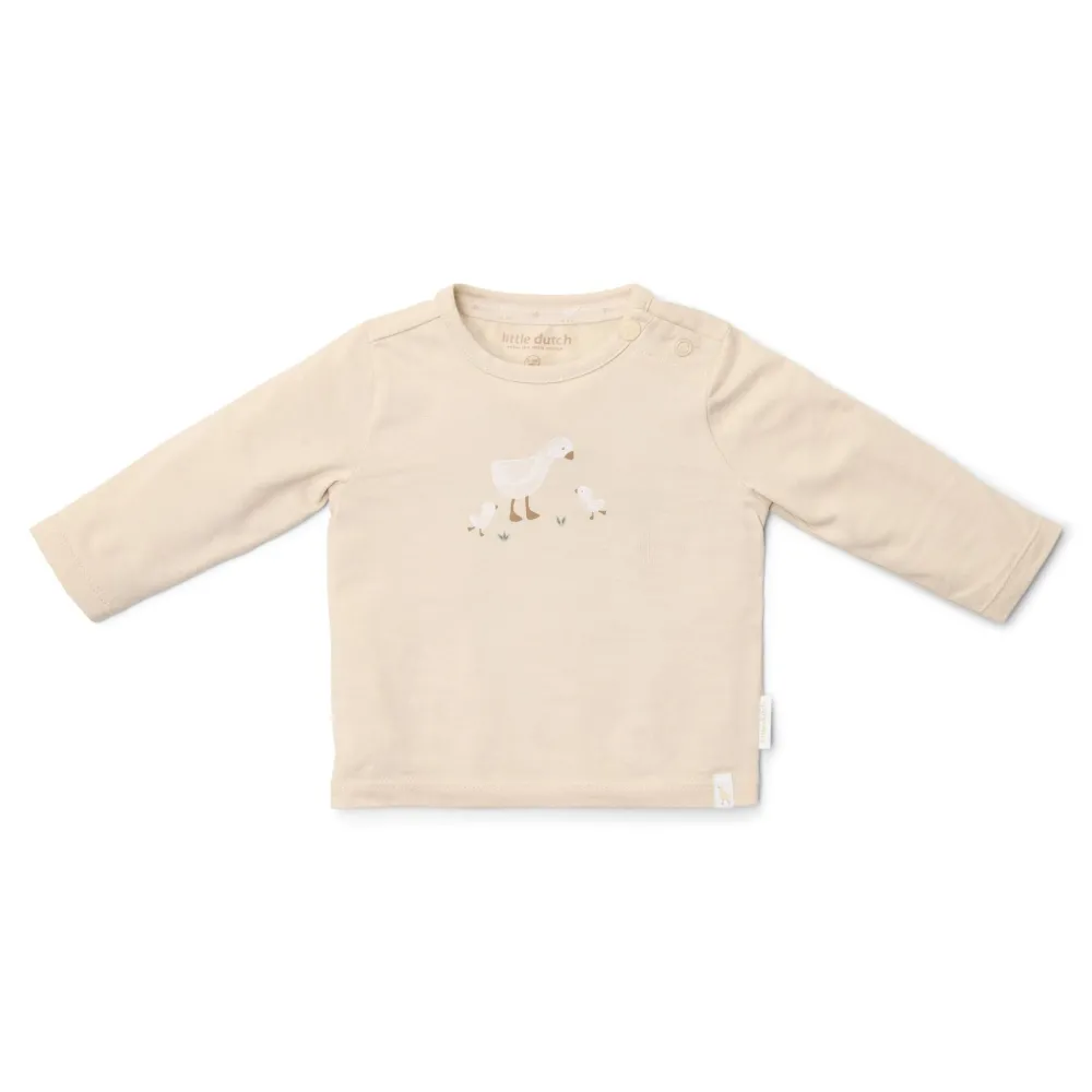 Little Dutch Shirt lange mouw - Zand - Newborn Naturals - Little Goose