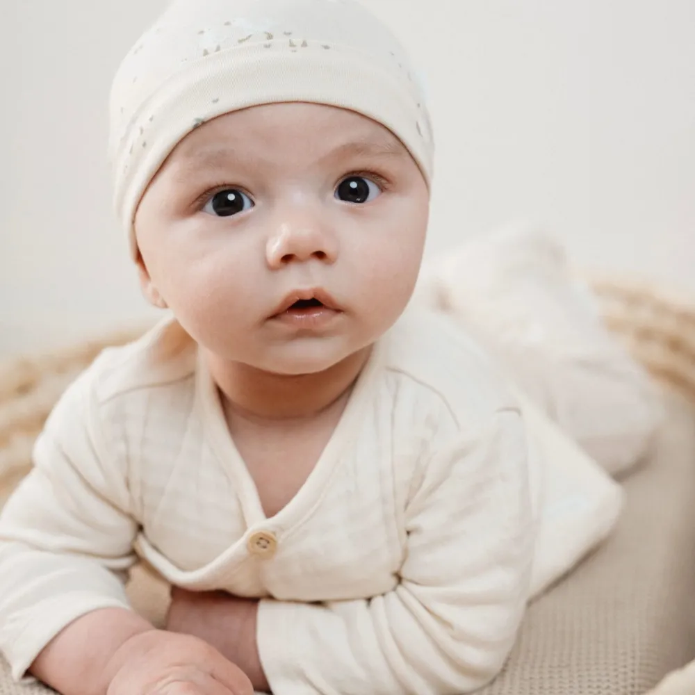 Little Dutch Shirt overslag lange mouw - Beige - Newborn Naturals