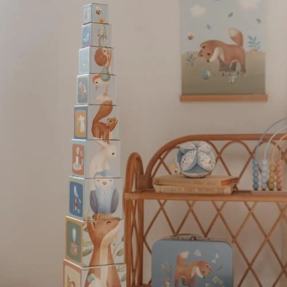 Little Dutch Stapelblokken - Blauw - Forest Friends