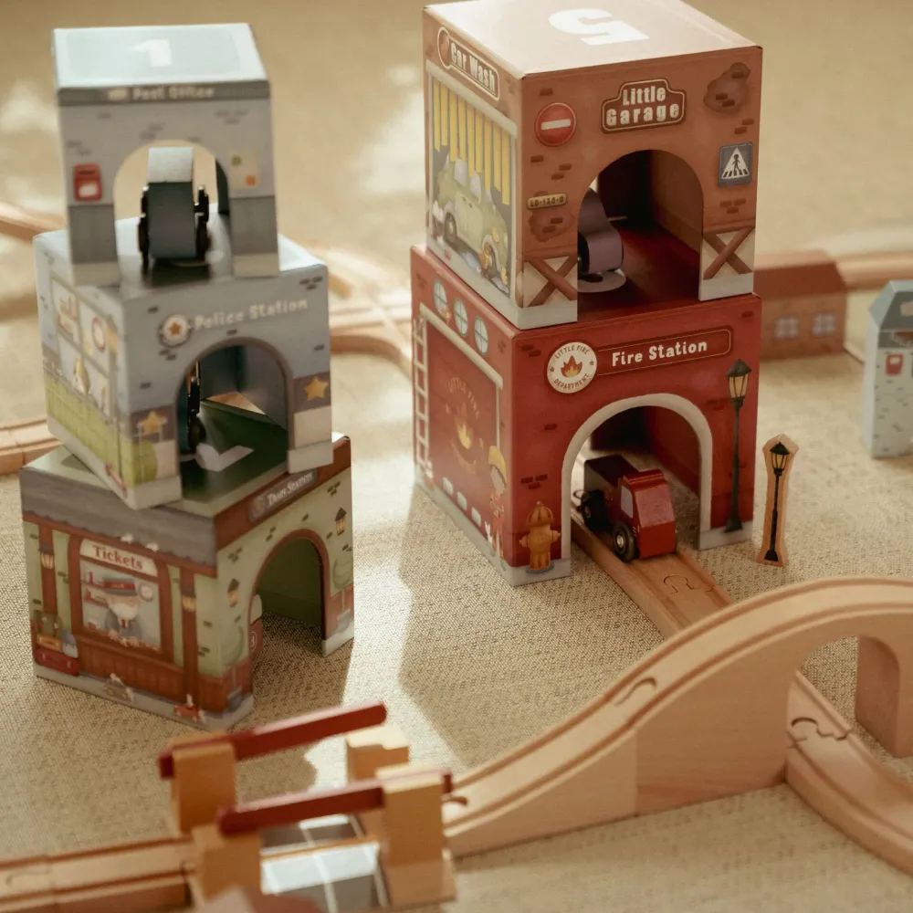 Little Dutch Stapelblokken met auto's – Meerkleurig – Essentials