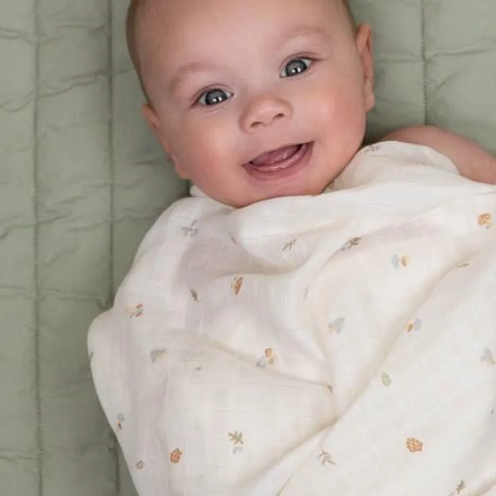 Little Dutch Swaddle - Wit - Maat 120 cm - Forest Friends - Forest Treasures