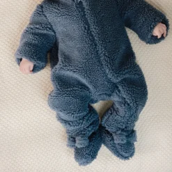 Little Dutch Teddy slofjes - Blauw - Newborn Naturals