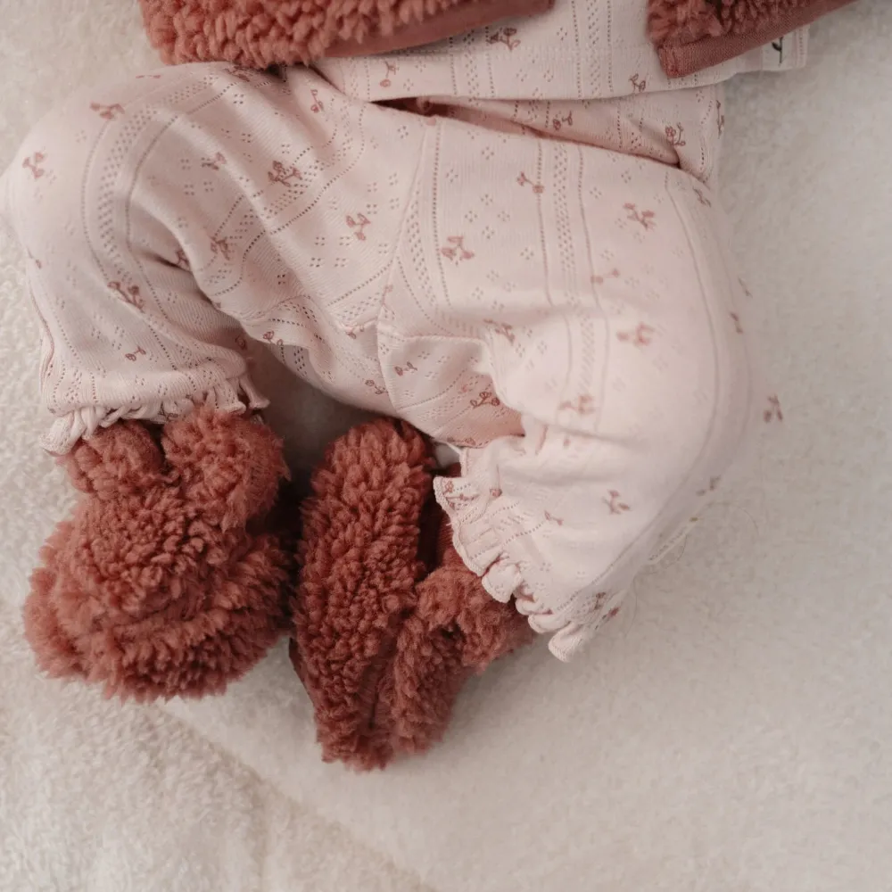 Little Dutch Teddy slofjes - Roze - Newborn Naturals