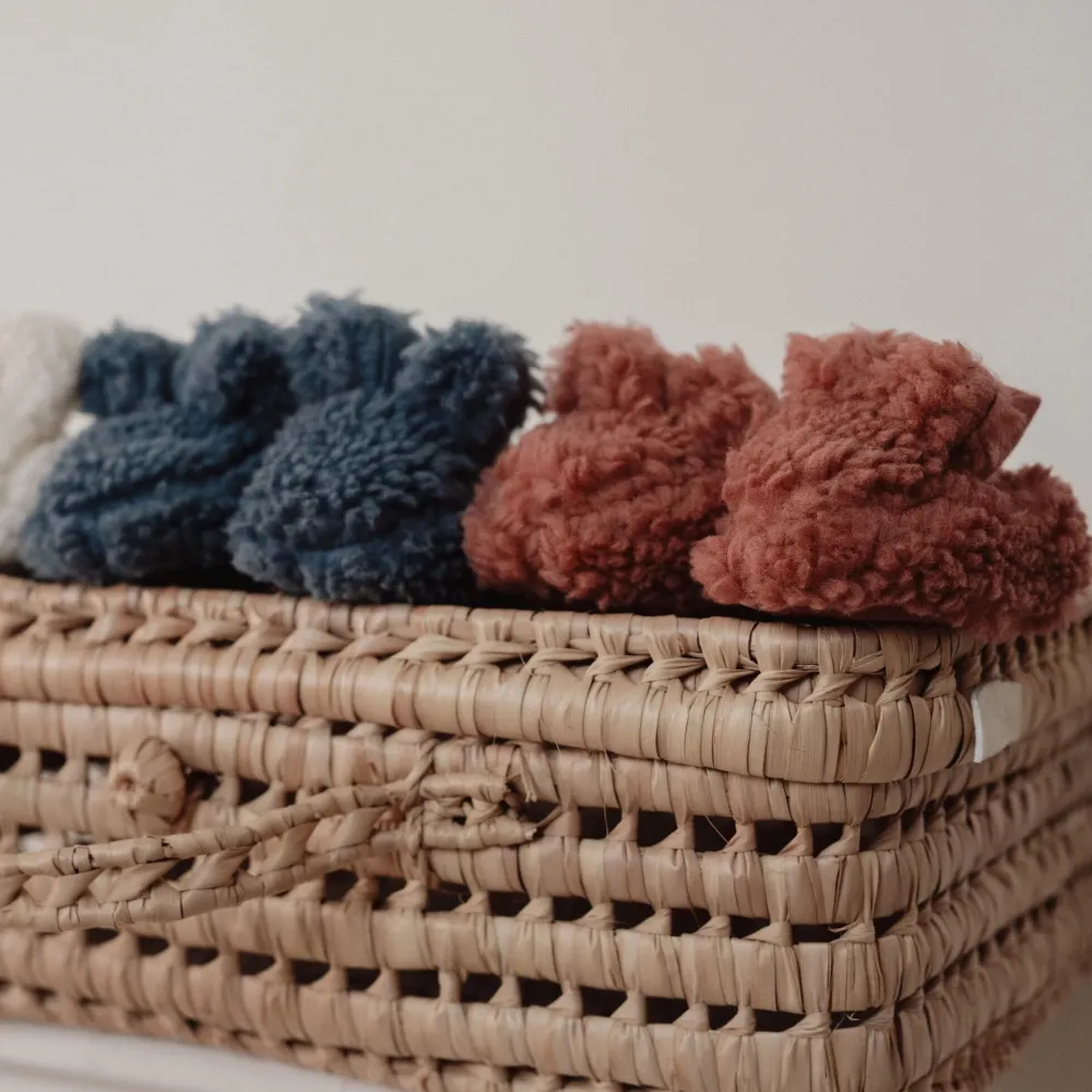 Little Dutch Teddy slofjes - Roze - Newborn Naturals