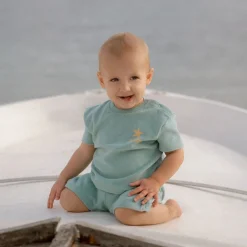 Little Dutch T-shirt en Short - Groen - Seashells and Stripes