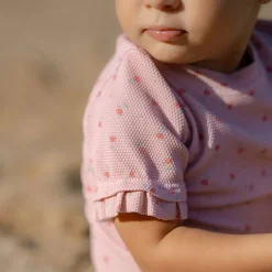 Little Dutch Zwemshirt korte mouw - Lichtroze - Sunny Flowers