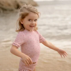 Little Dutch Zwemshirt korte mouw - Lichtroze - Sunny Flowers