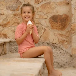 Little Dutch Zwemshirt korte mouw - Roze - Sunny Flowers